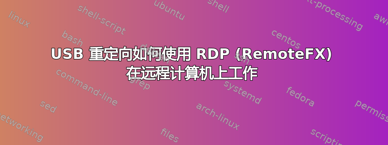 USB 重定向如何使用 RDP (RemoteFX) 在远程计算机上工作