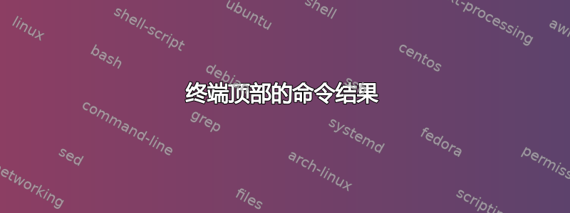 终端顶部的命令结果