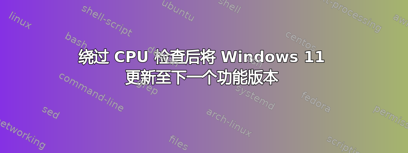 绕过 CPU 检查后将 Windows 11 更新至下一个功能版本