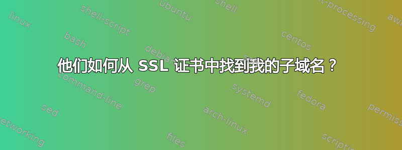 他们如何从 SSL 证书中找到我的子域名？