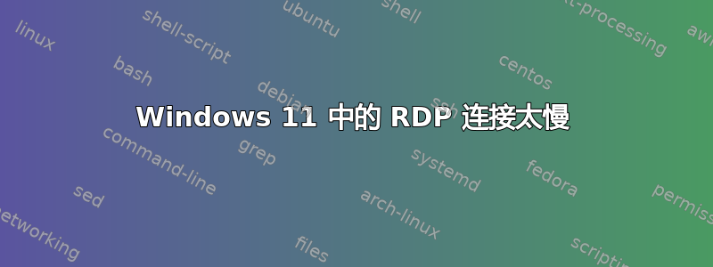 Windows 11 中的 RDP 连接太慢