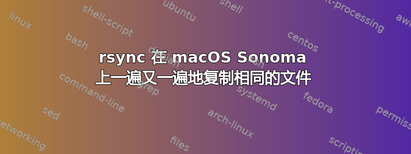 rsync 在 macOS Sonoma 上一遍又一遍地复制相同的文件