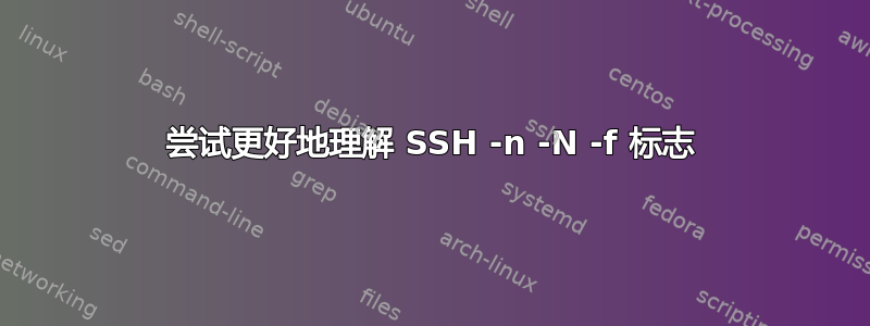 尝试更好地理解 SSH -n -N -f 标志