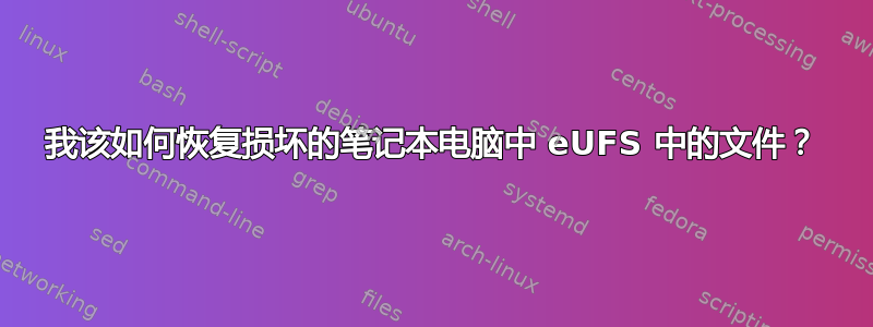 我该如何恢复损坏的笔记本电脑中 eUFS 中的文件？