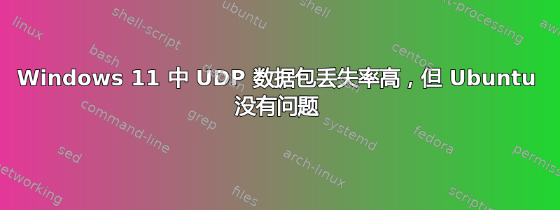 Windows 11 中 UDP 数据包丢失率高，但 Ubuntu 没有问题