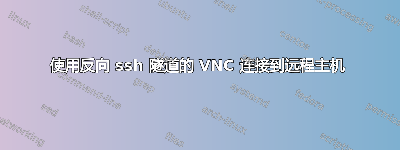 使用反向 ssh 隧道的 VNC 连接到远程主机