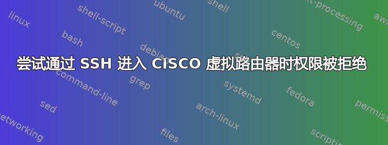 尝试通过 SSH 进入 CISCO 虚拟路由器时权限被拒绝