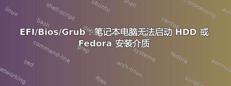 EFI/Bios/Grub：笔记本电脑无法启动 HDD 或 Fedora 安装介质