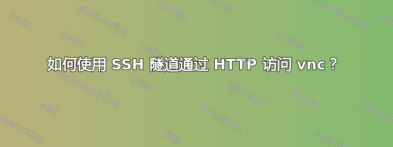 如何使用 SSH 隧道通过 HTTP 访问 vnc？