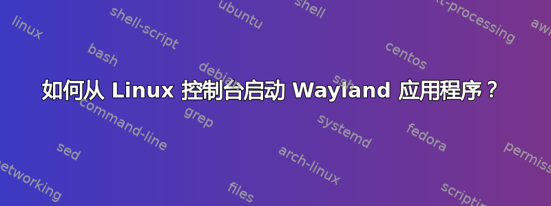 如何从 Linux 控制台启动 Wayland 应用程序？