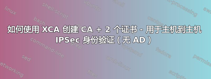 如何使用 XCA 创建 CA + 2 个证书 - 用于主机到主机 IPSec 身份验证（无 AD）