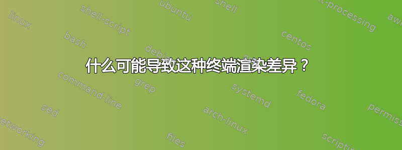 什么可能导致这种终端渲染差异？