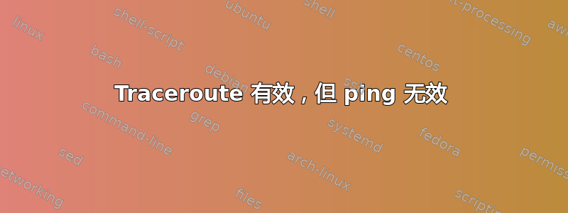 Traceroute 有效，但 ping 无效