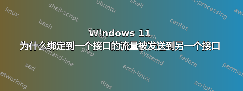 Windows 11 为什么绑定到一个接口的流量被发送到另一个接口