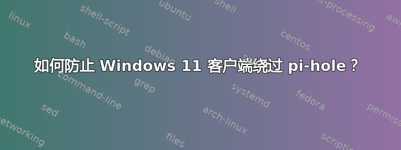 如何防止 Windows 11 客户端绕过 pi-hole？