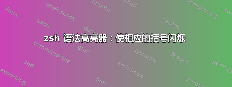 zsh 语法高亮器：使相应的括号闪烁