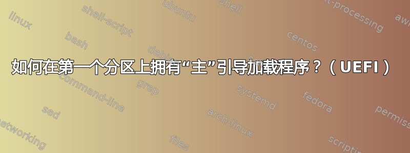 如何在第一个分区上拥有“主”引导加载程序？（UEFI）