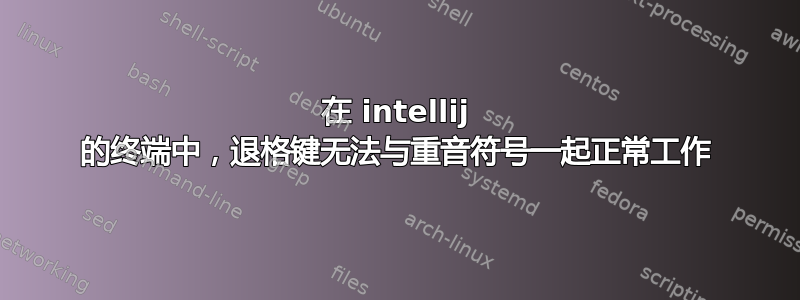 在 intellij 的终端中，退格键无法与重音符号一起正常工作