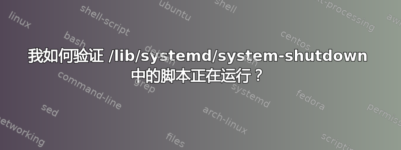 我如何验证 /lib/systemd/system-shutdown 中的脚本正在运行？