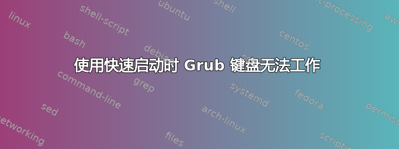 使用快速启动时 Grub 键盘无法工作