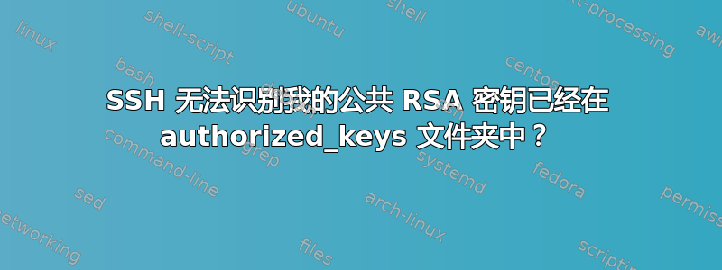 SSH 无法识别我的公共 RSA 密钥已经在 authorized_keys 文件夹中？