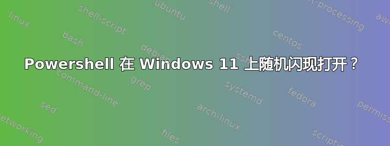 Powershell 在 Windows 11 上随机闪现打开？