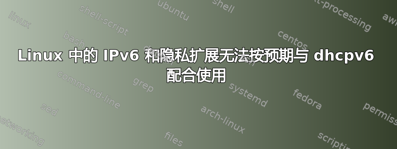 Linux 中的 IPv6 和隐私扩展无法按预期与 dhcpv6 配合使用