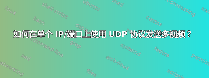 如何在单个 IP/端口上使用 UDP 协议发送多视频？