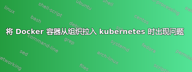 将 Docker 容器从组织拉入 kubernetes 时出现问题