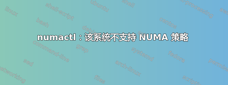 numactl：该系统不支持 NUMA 策略