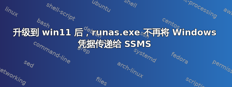 升级到 win11 后，runas.exe 不再将 Windows 凭据传递给 SSMS