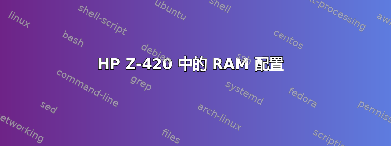 HP Z-420 中的 RAM 配置 