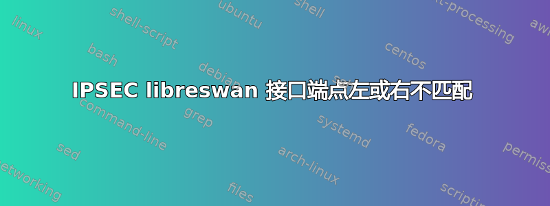 IPSEC libreswan 接口端点左或右不匹配