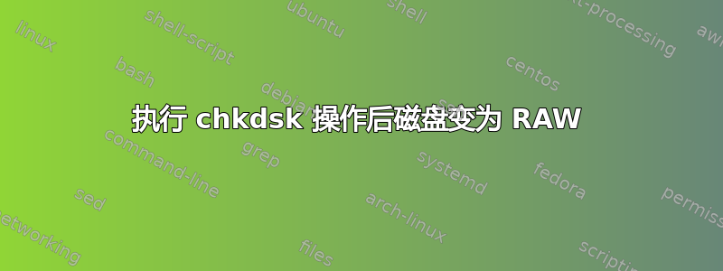 执行 chkdsk 操作后磁盘变为 RAW