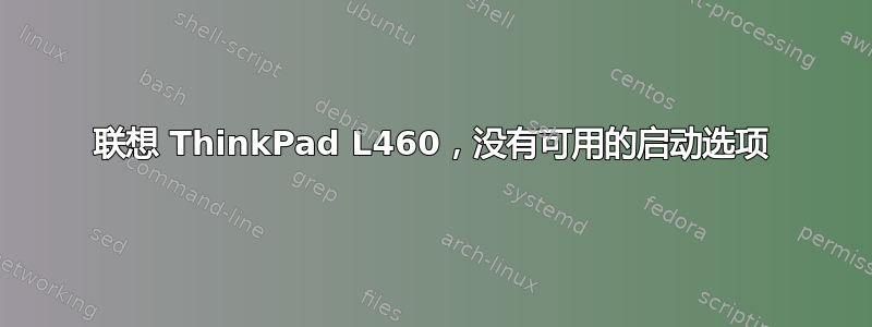 联想 ThinkPad L460，没有可用的启动选项