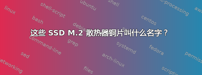 这些 SSD M.2 散热器铜片叫什么名字？