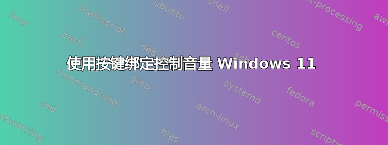 使用按键绑定控制音量 Windows 11