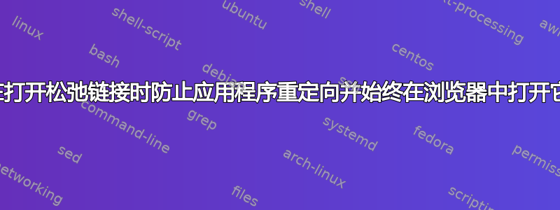 如何在打开松弛链接时防止应用程序重定向并始终在浏览器中打开它们？