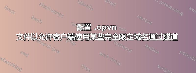 配置 .opvn 文件以允许客户端使用某些完全限定域名通过隧道