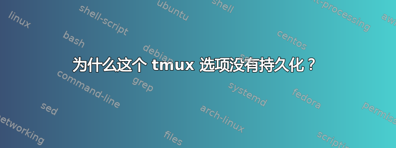 为什么这个 tmux 选项没有持久化？