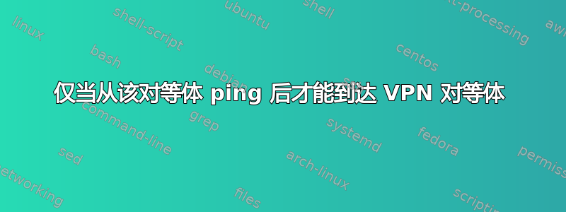 仅当从该对等体 ping 后才能到达 VPN 对等体