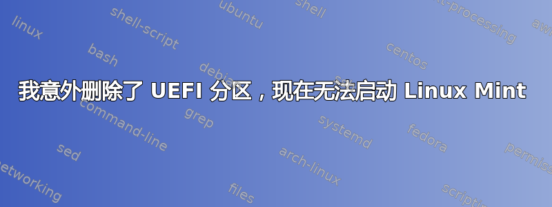 我意外删除了 UEFI 分区，现在无法启动 Linux Mint