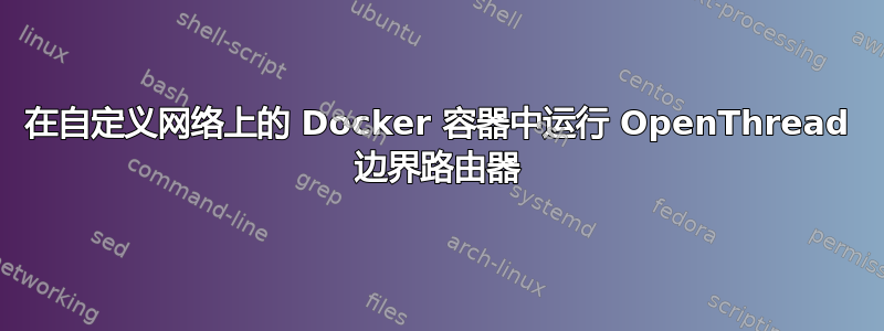 在自定义网络上的 Docker 容器中运行 OpenThread 边界路由器