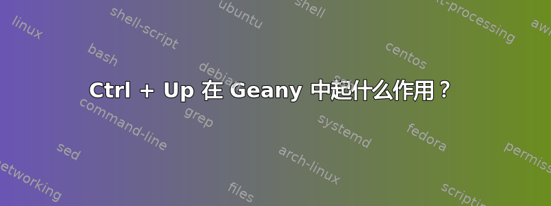 Ctrl + Up 在 Geany 中起什么作用？