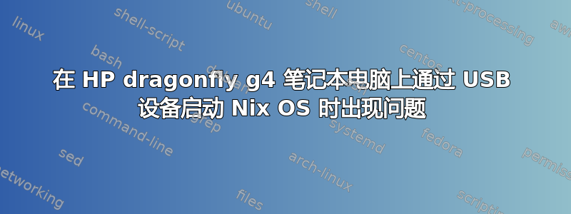 在 HP dragonfly g4 笔记本电脑上通过 USB 设备启动 Nix OS 时出现问题