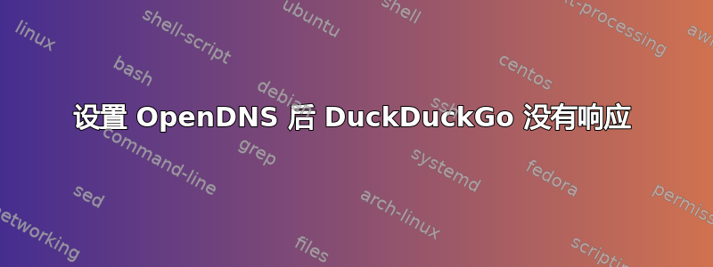 设置 OpenDNS 后 DuckDuckGo 没有响应