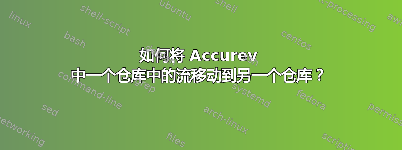 如何将 Accurev 中一个仓库中的流移动到另一个仓库？