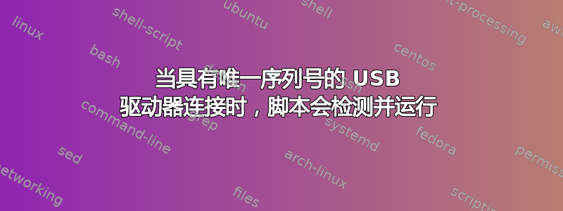 当具有唯一序列号的 USB 驱动器连接时，脚本会检测并运行