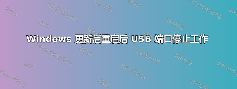 Windows 更新后重启后 USB 端口停止工作