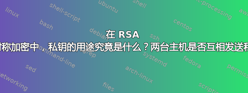 在 RSA 或非对称加密中，私钥的用途究竟是什么？两台主机是否互相发送私钥？